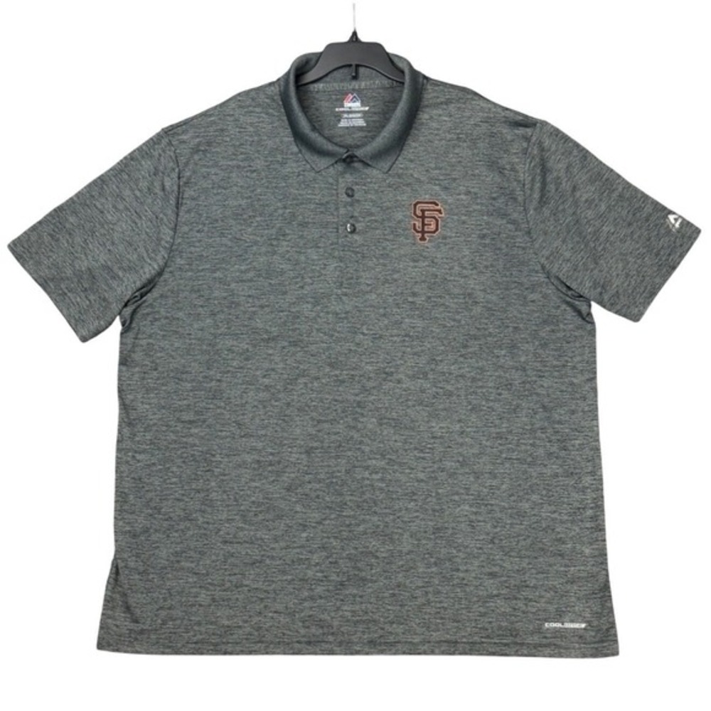 San Francisco Giants Men's 2XL Cool Base Gray Polo Shirt Short Sleeve Majestic